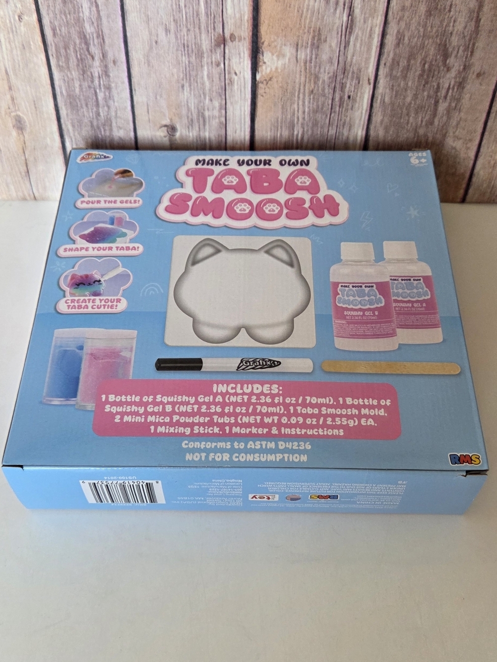 Make Your Own Taba Smoosh Kit Pastel Glitter Cat Design NIB - Picture 2 of 10